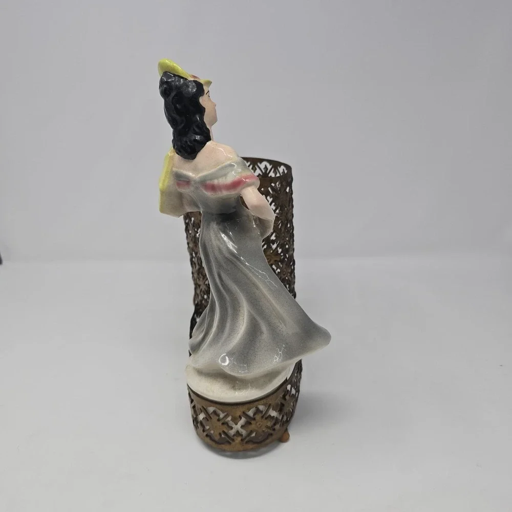 Rare Vintage Sierra Columbia TV Lamp Light Victorian Woman Figural (Working)